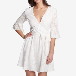 kensie Floral Burnout Wrap Dress